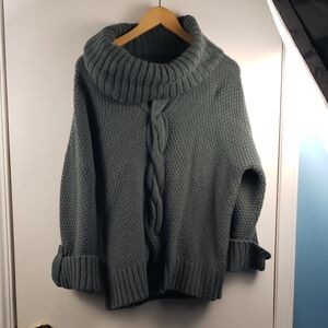 Talbots Green Cowl Neck Sweater Size XLP Wool Alpaca Blend